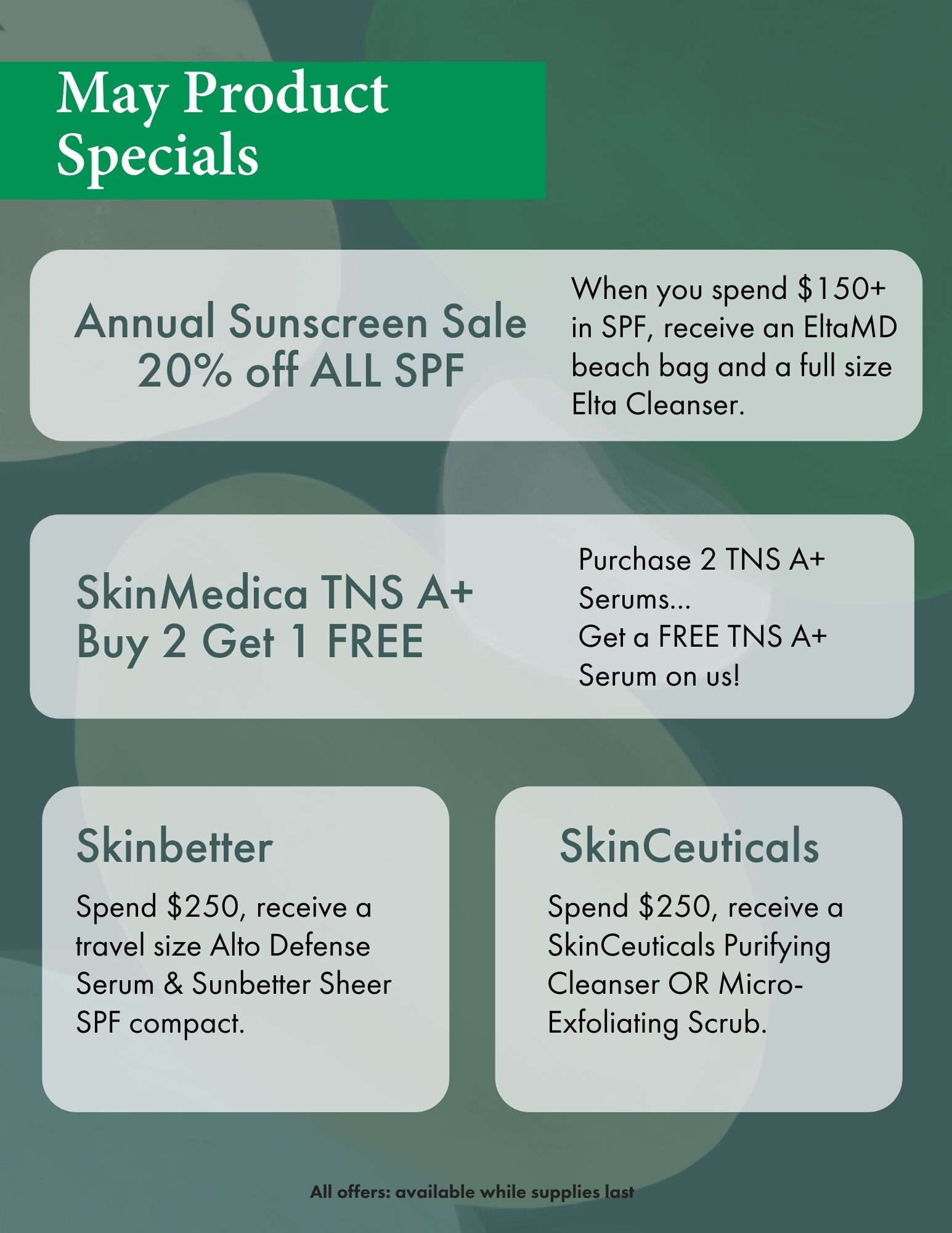 May Product Specials