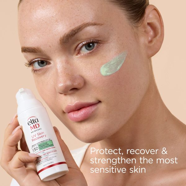 Elta UV Skin Recovery Broad Spectrum SPF 50 Red Color Correcting Face Sunscreen - Image 3